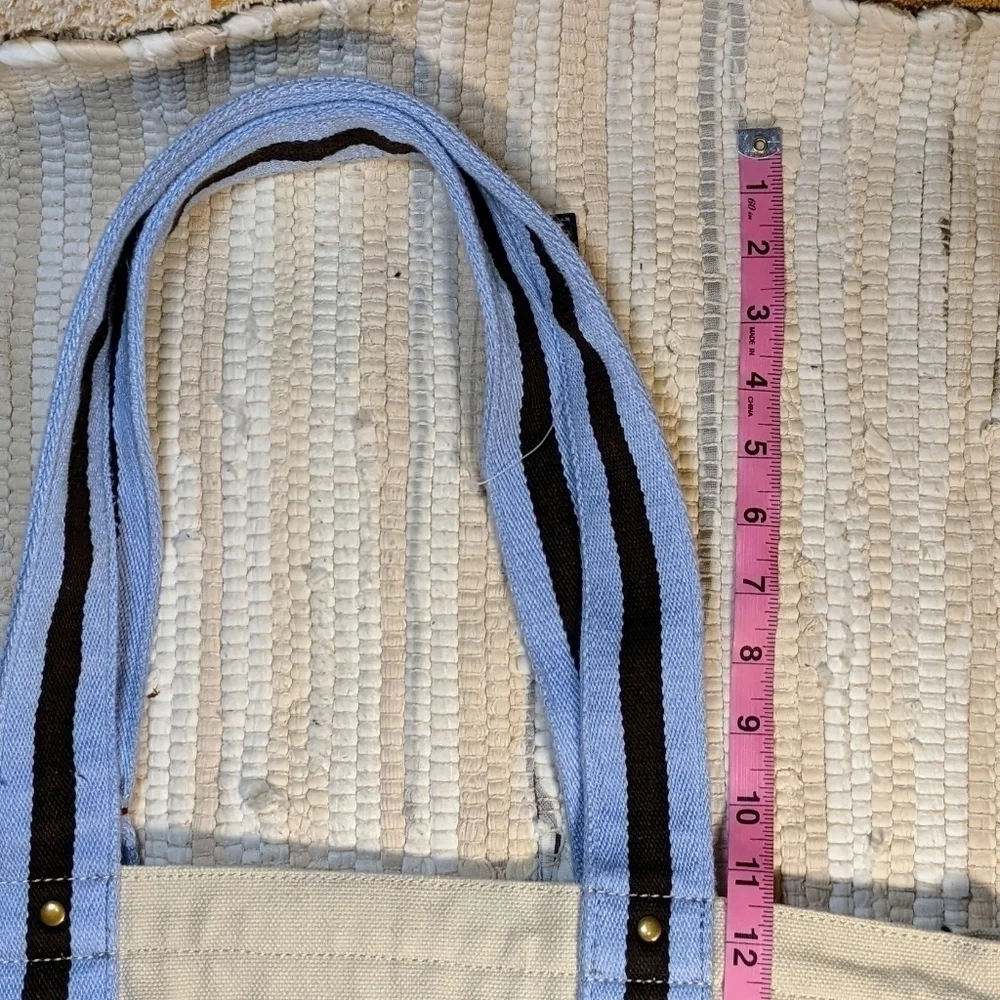 Heavy Canvas Lined Tote w/ Zipper Top Closure NWT
